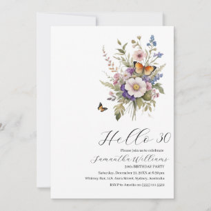 Invitation Bonjour 30 Simple adulte 30e anniversaire invitati