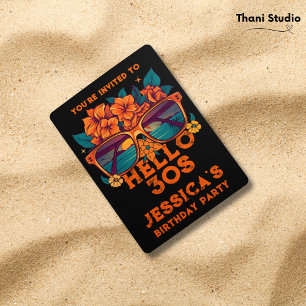 Invitation Bonjour 30s Tropical Vintage Retro été Anniversair