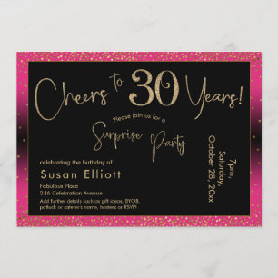 Invitation Bonjour à 30 ans Surprise Anniversaire, Rose profo