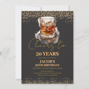 Invitation Bonjour à 50 ans Whiskey Anniversaire