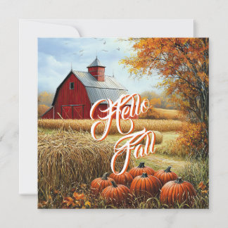 Invitation Bonjour Automne Thanksgiving Rural Grange Citrouil