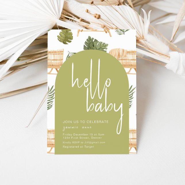 Invitation Bonjour Baby Boho Safari Baby shower Party Invitat (Créateur téléchargé)