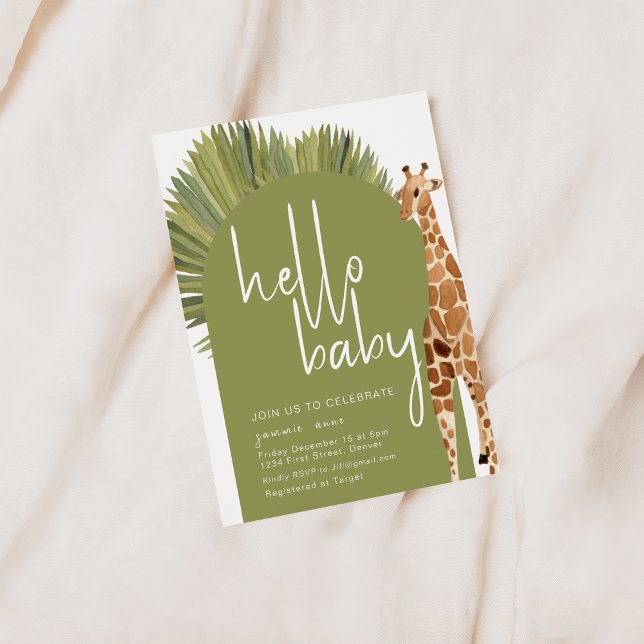 Invitation Bonjour Baby Boho Soft Jungle Baby shower Invitati (Créateur téléchargé)