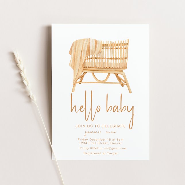 Invitation Bonjour Baby Boho thème Baby shower de lit Invitat (Créateur téléchargé)
