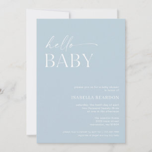 Invitation Bonjour Baby shower minimaliste bébé