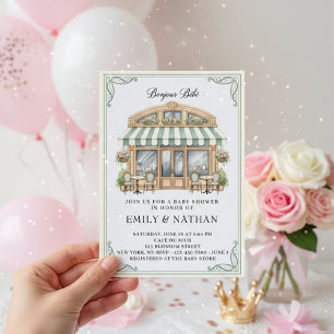 Invitation Bonjour Bébé Café parisien pâtisserie française fi