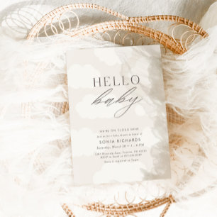 Invitation Bonjour bébé   Cloud Neuf Baby shower neutre de ge