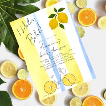 Bonjour Bébé Jaune Rayures Bleues Citrons Baby Sho