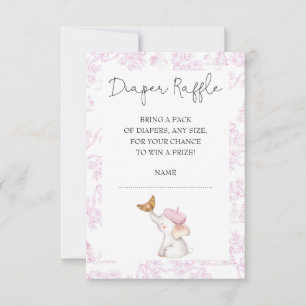 Invitation Bonjour Bébé Tirage au Sort de Couches pour Fille 