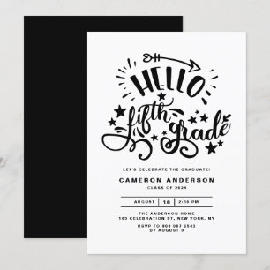 Invitation Bonjour cinquième année Graduation de quatrième