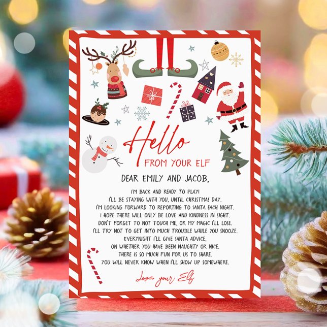 Invitation Bonjour de Elf Arrival Lettre Je suis de retour No (Créateur téléchargé)