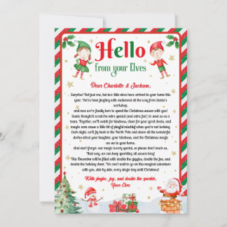 Invitation Bonjour de votre lettre d'arrivée de Noël des Elfe
