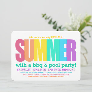 Invitation Bonjour Fête de Piscine d'Été
