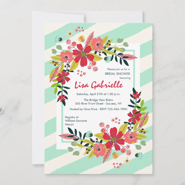 Invitation Bonjour fleurs d'invitation de bonheur (Devant)