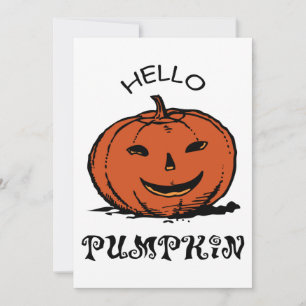 Invitation Bonjour illustration de citrouille jack-o-lantern,