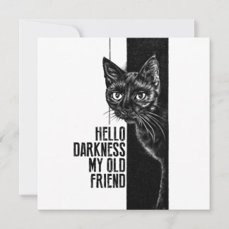 Invitation Bonjour obscurité mon vieil ami Black Cat Sketch V