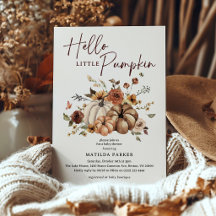 Bonjour Petit Citrouille Baby Shower d'Automne
