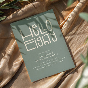 Invitation BONJOUR QUATRE-VINGTS Anniversaire Moderne de 80 a