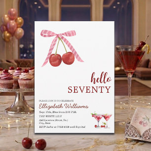 Invitation Bonjour Soixante-dix Martini Cherry Party d'annive