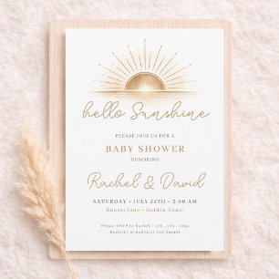 Invitation Bonjour Soleil Baby Shower Bohème Coed