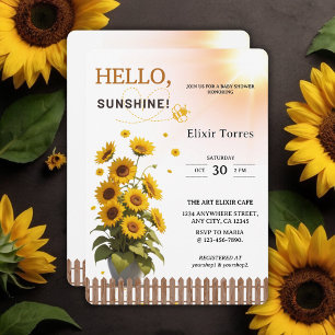 Invitation Bonjour Sunshine Baby shower du jardin de tourneso
