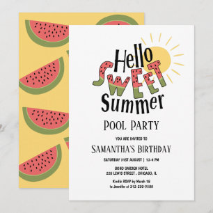 Invitation Bonjour Sweet Summer Watermelon Pool Anniversaire