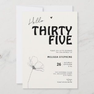 Invitation Bonjour Thirty Five Bold Typography 35e Anniversai