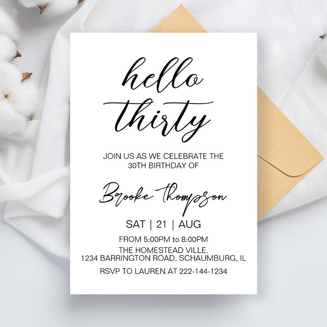 Invitation Bonjour Trente 30e fête d'anniversaire 30 ans (Créateur téléchargé)