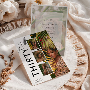 Invitation Bonjour TRENTE Modern Photo Collage 30e Anniversai