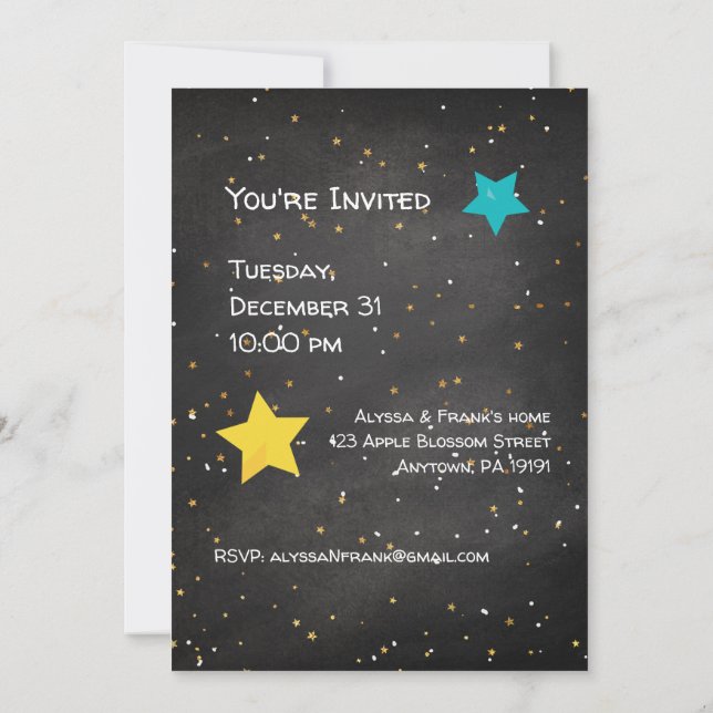 Invitation Bonne année Fête de fête Année personnalisée (Dos)
