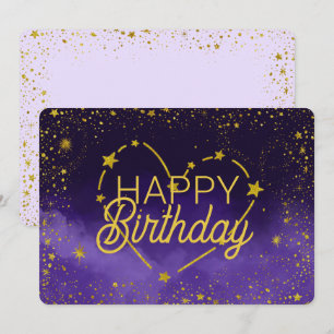 Invitation Bonne Anniversaire Coeur Constellation et Stars Ca