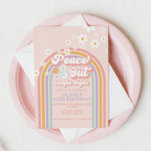 Invitation Bonne chance Adieu chiffres uniques arc-en-ciel 10