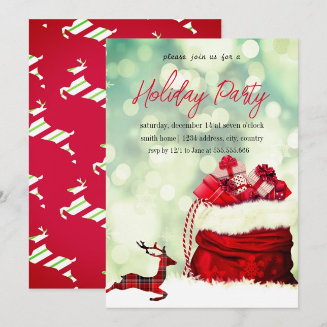 Invitation Bonne et bénie fête de Noël (Devant / Derrière)