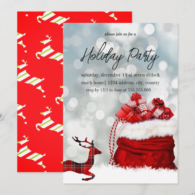 Invitation Bonne et bénie fête de Noël (Devant / Derrière)