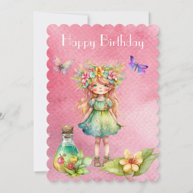 Invitation Bonne fée d'anniversaire (Devant)