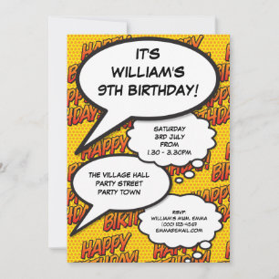 Invitation Bonne fête d'anniversaire, amusante comique modern