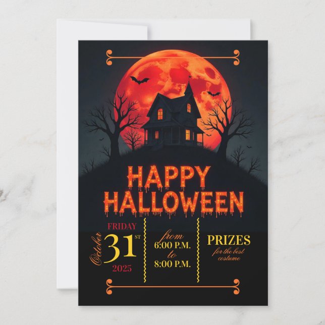 Invitation Bonne fête d'Halloween (Devant)