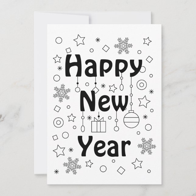 Invitation Bonne fête du Nouvel An (Devant)