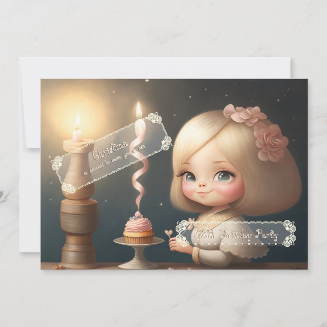 Invitation Bonne fille anniversaire 01 (Devant)