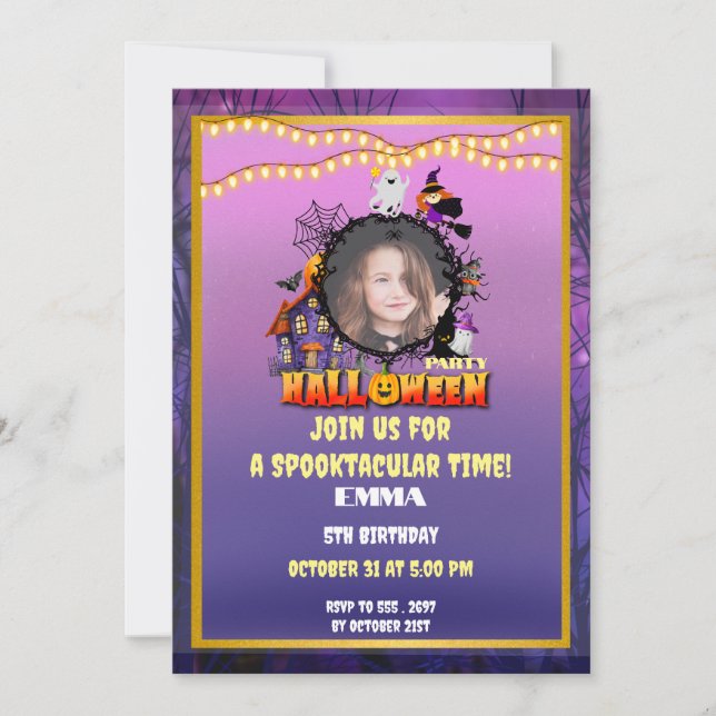 Invitation Bonne Halloween C'est la fête de la saison Éffraya (Devant)