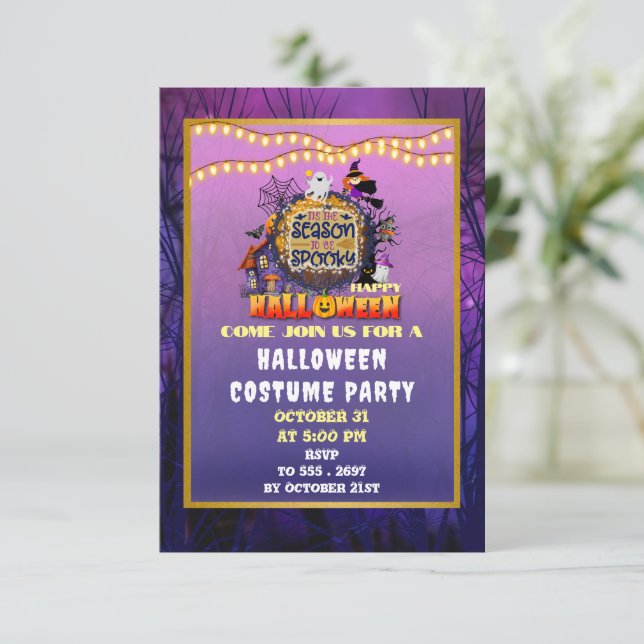 Invitation Bonne Halloween C'est la fête de la saison Éffraya (Debout devant)