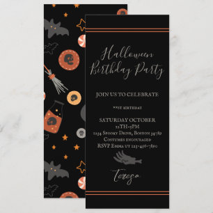 Invitation Bonne Halloween Costume Anniversaire Fête Invitati