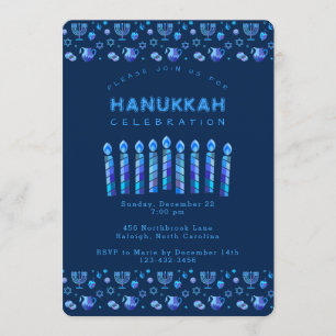 Invitation Bonne Hanoukka belle fête juive