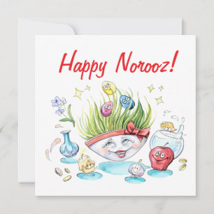 Invitation Bonne Norooz Haft Sin drôle table