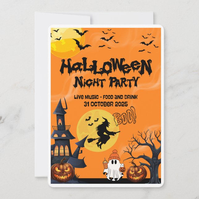 Invitation Bonne soirée d'Halloween (Devant)