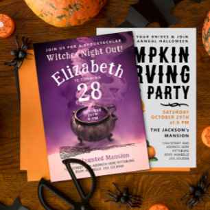 Invitation Bonne Sortie de la nuit de sorcières chic Potion C