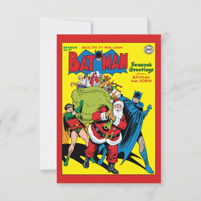 Invitation Bonnes Fêtes De Batman Et Robin (Devant)