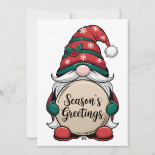 Invitation Bonnes Fêtes de Noël Gnome