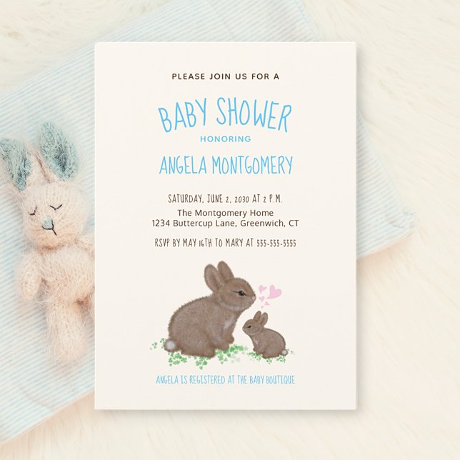 Invitation Bonnets de bois mignons avec Baby shower de garçon (Créateur téléchargé)