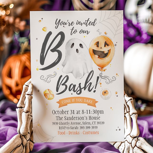 Invitation Boo Bash, Invitation Halloween (Créateur téléchargé)